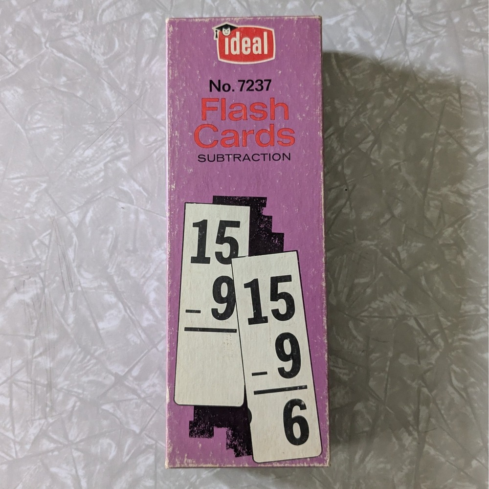 Vintage Ideal No. 7237 Subtraction Flash Cards Math Educational Learning‎ Tool